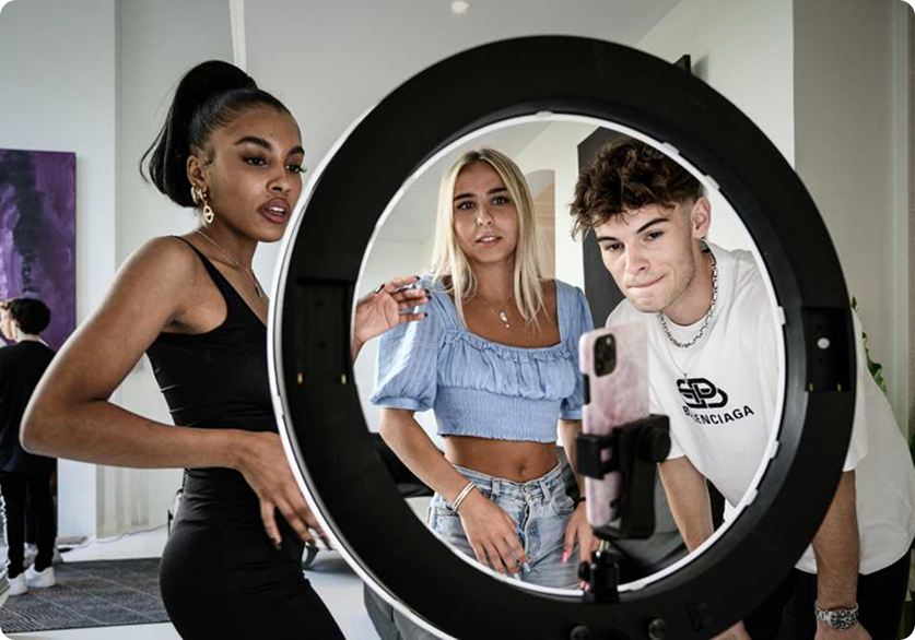 Creator merch photo shoot